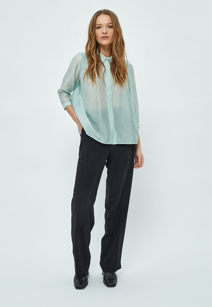 Minus Aneda Skjorte Skjorter 2304 Aqua Haze Blue
