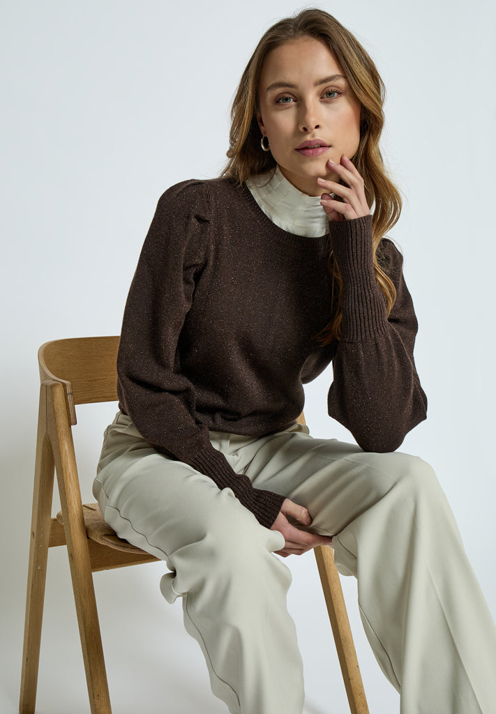 Peppercorn Anissa Pullover Pullover 5406MET Coffee Bean Brown Metallic