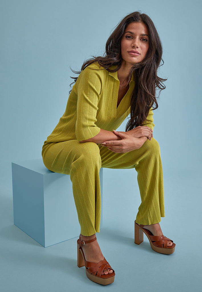 Desires Anne Polo Pullover Pullover 3208 Pear Green