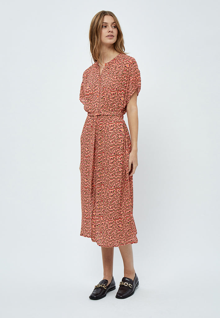 Desires Bia Shirt Dress Dress 0510P Melon Peach Print