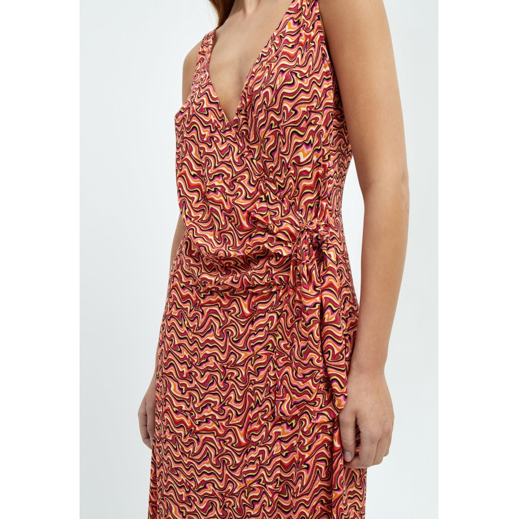 Desires Bia Wrap Dress Dress 0510P Melon Peach Print