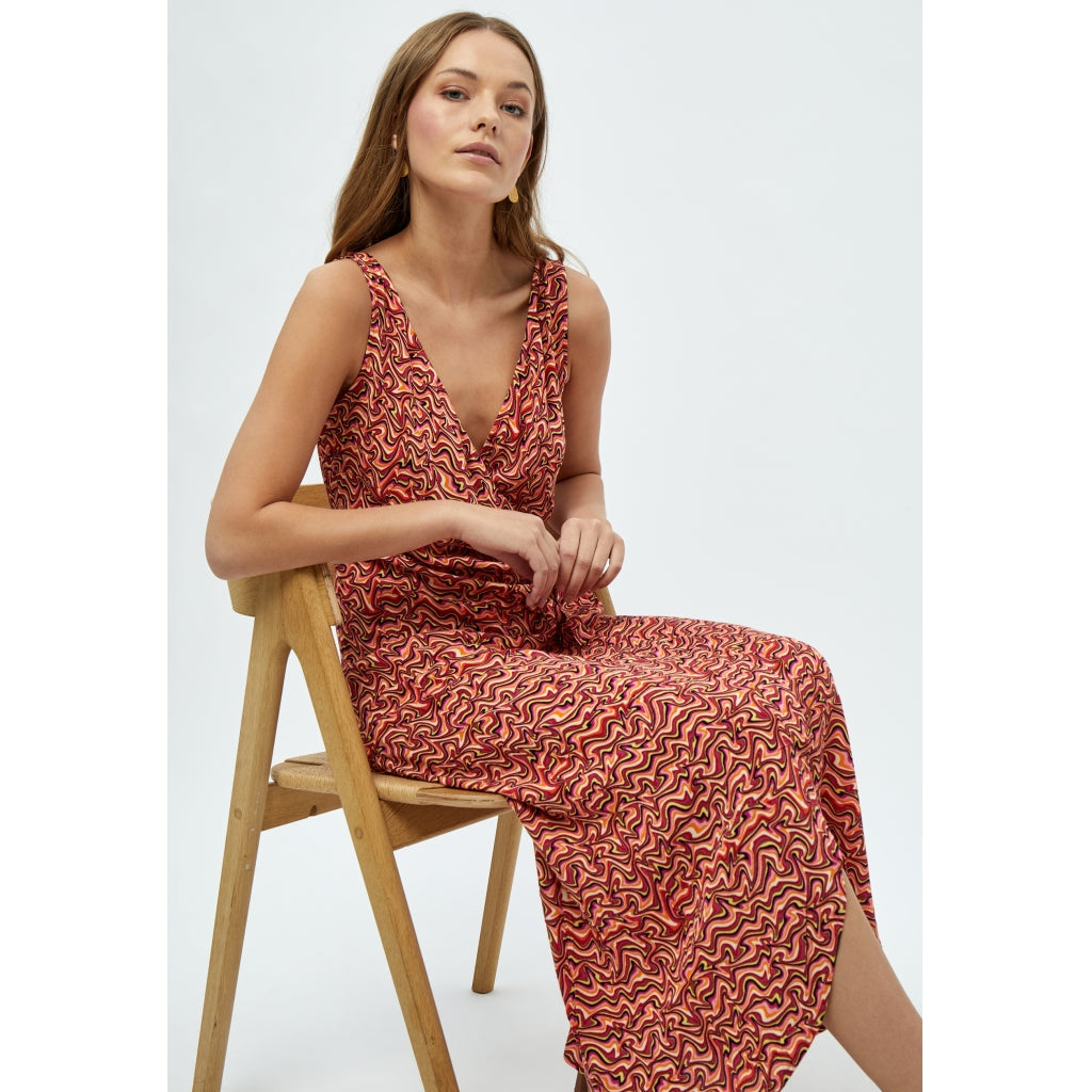 Desires Bia Wrap Dress Dress 0510P Melon Peach Print