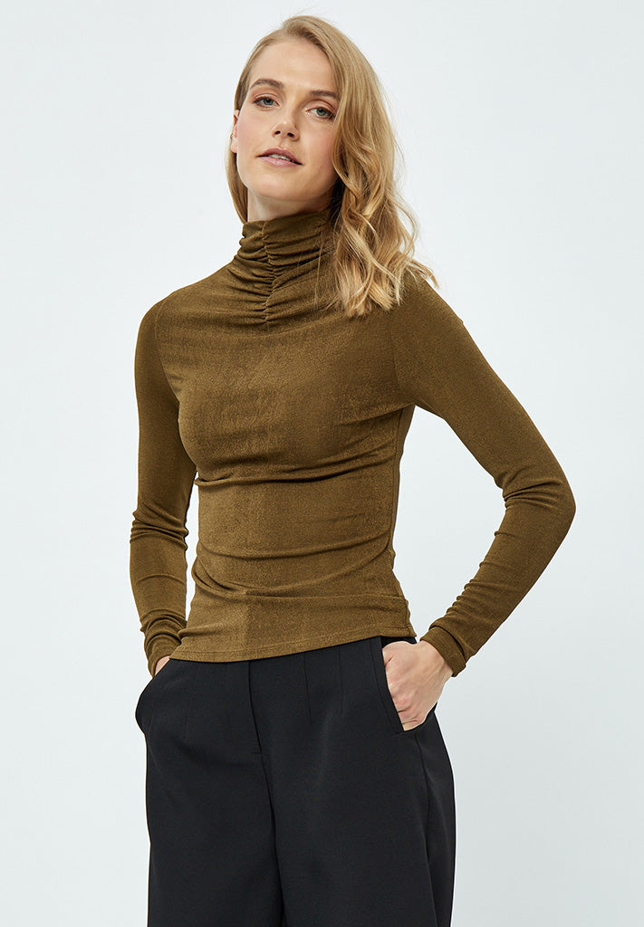 Desires Bob High Neck Long Sleeve T-Shirt T-Shirt 5168S Beech Green ST