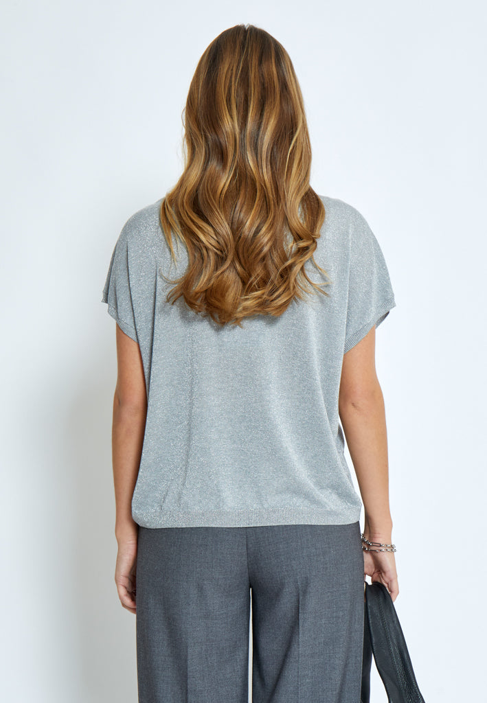 Minus Carlina Knit T-Shirt T-Shirt 112MET Light Grey Metal.
