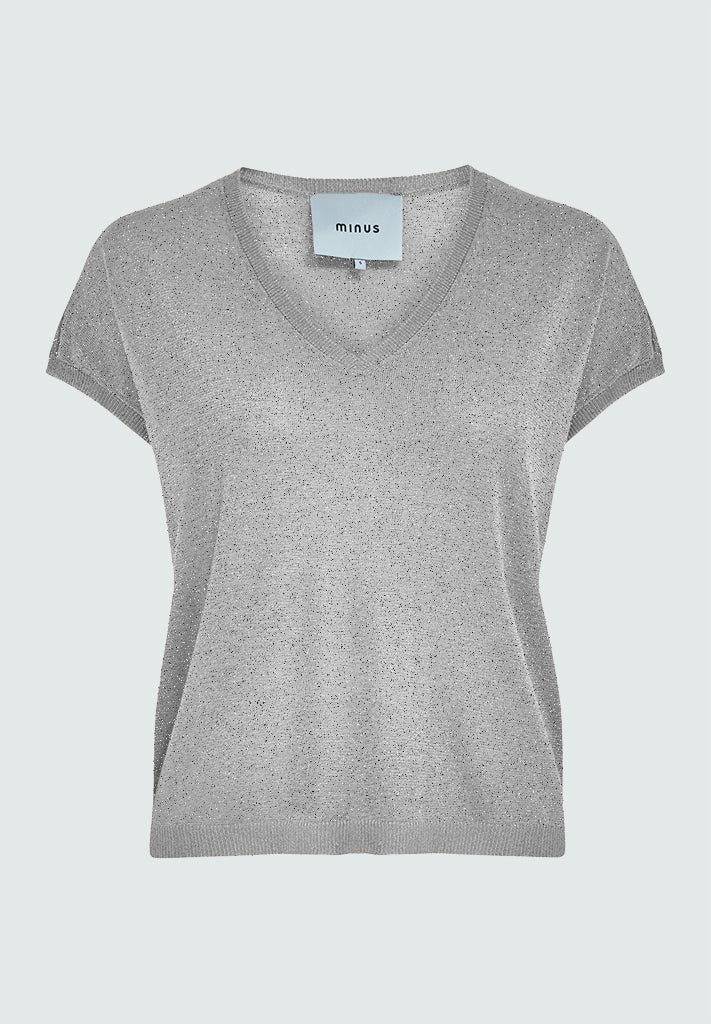 Minus Carlina Knit T-Shirt T-Shirt 112MET Light Grey Metal.