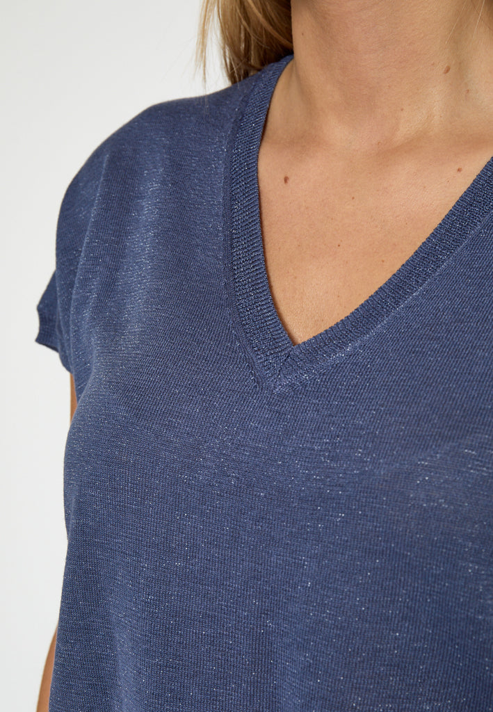 Minus Carlina Knit T-Shirt T-Shirt 2216MET Nightshadow Metal.