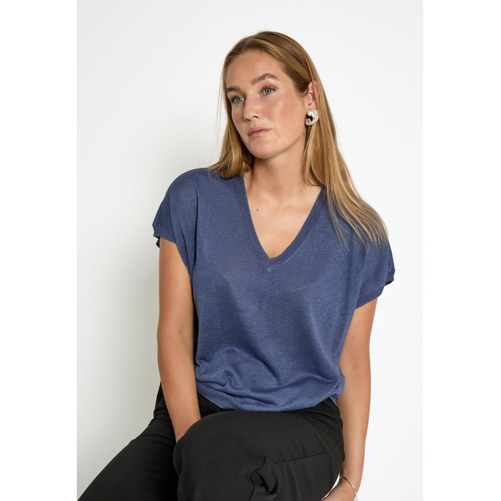 Minus Carlina Knit T-Shirt T-Shirt 2216MET Nightshadow Metal.