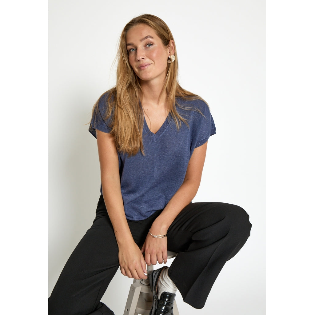 Minus Carlina Knit T-Shirt T-Shirt 2216MET Nightshadow Metal.