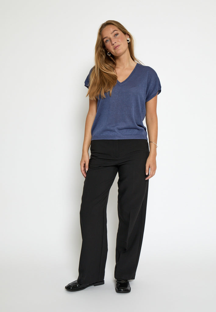 Minus Carlina Knit T-Shirt T-Shirt 2216MET Nightshadow Metal.