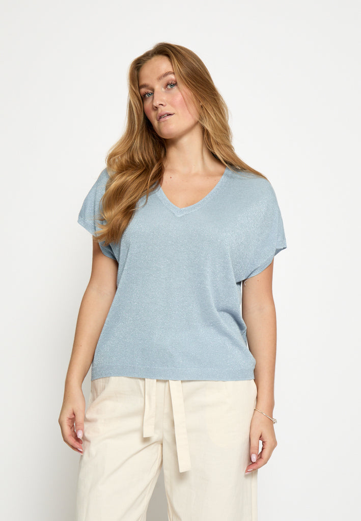 Minus Carlina Knit T-Shirt T-Shirt 2284MET Skyway Blue Metal.