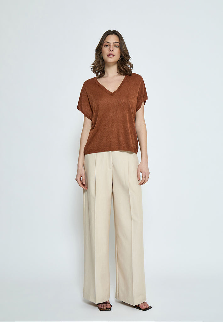 Minus Carlina Knit T-Shirt T-Shirt 3000L Desert Sand Metal.