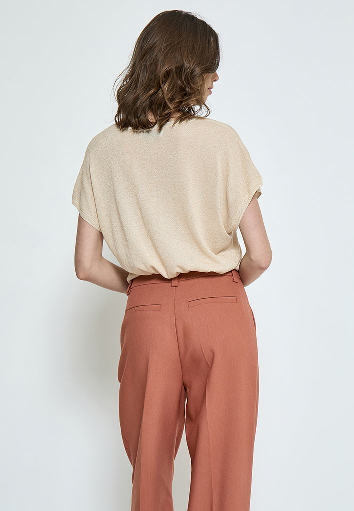 Minus Carlina Knit T-Shirt T-Shirt 348MET Medal gold Metallic