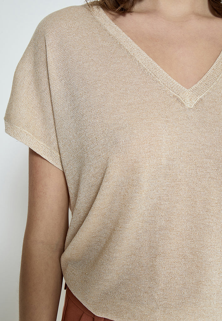 Minus Carlina Knit T-Shirt T-Shirt 348MET Medal gold Metallic