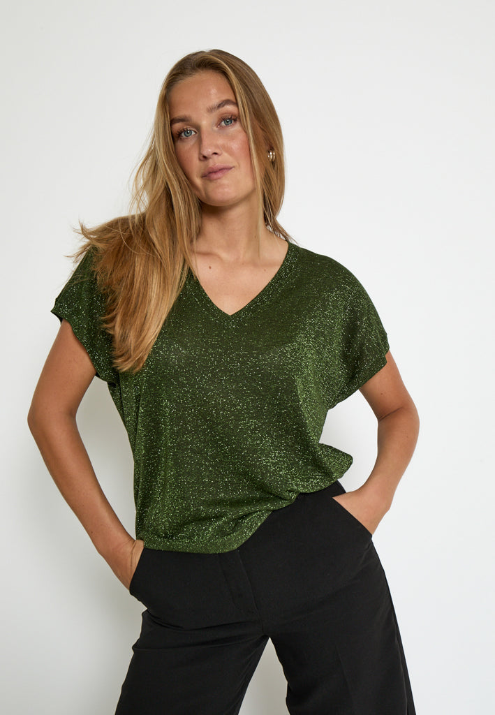 Minus Carlina Knit T-Shirt T-Shirt 3835Met Rifle Green Metal.