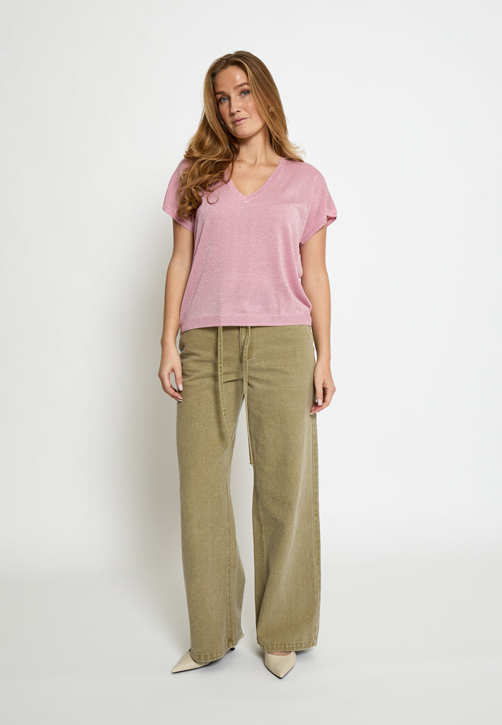 Minus Carlina Knit T-Shirt T-Shirt 4019MET Prism Pink Metal.