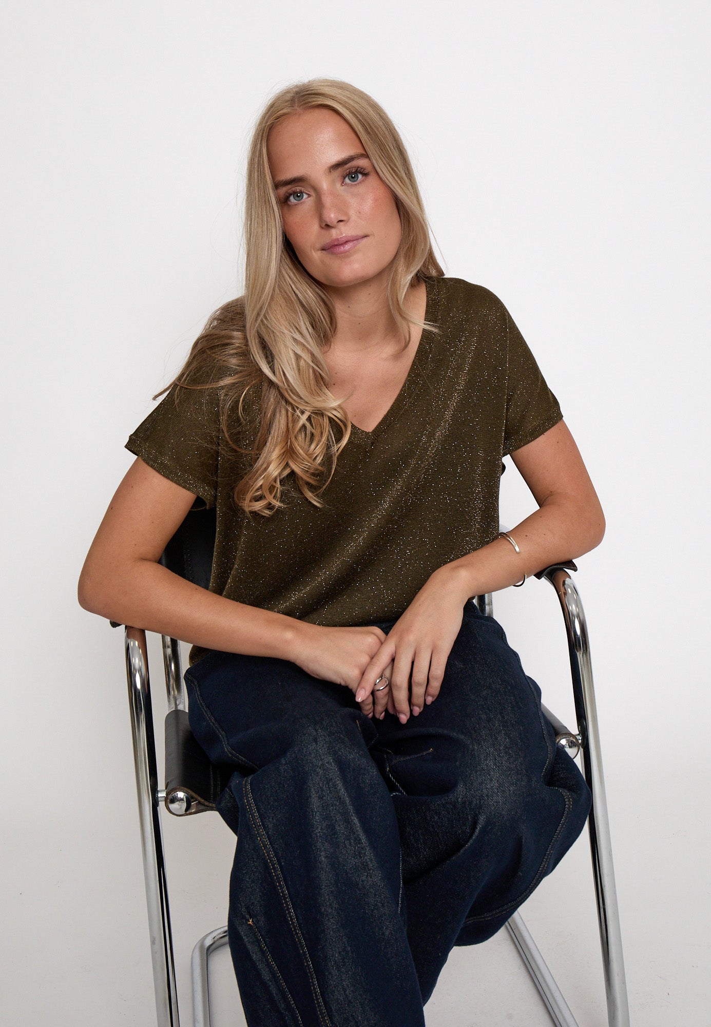 Minus Carlina Knit T-Shirt T-Shirt 5168MET Beech Green Met.