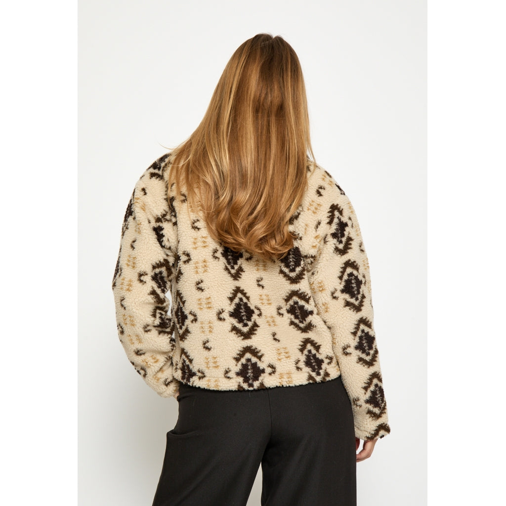 Peppercorn Caroline Collar Fleece Jacket Jacket 2206P Fog Sand Print