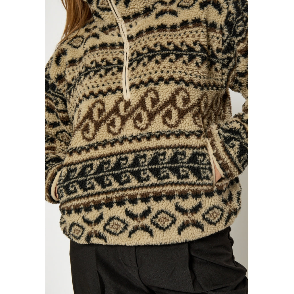 Peppercorn Caroline Fleece Half Zip Jacket Jacket 0202P Whitecap Cream Print