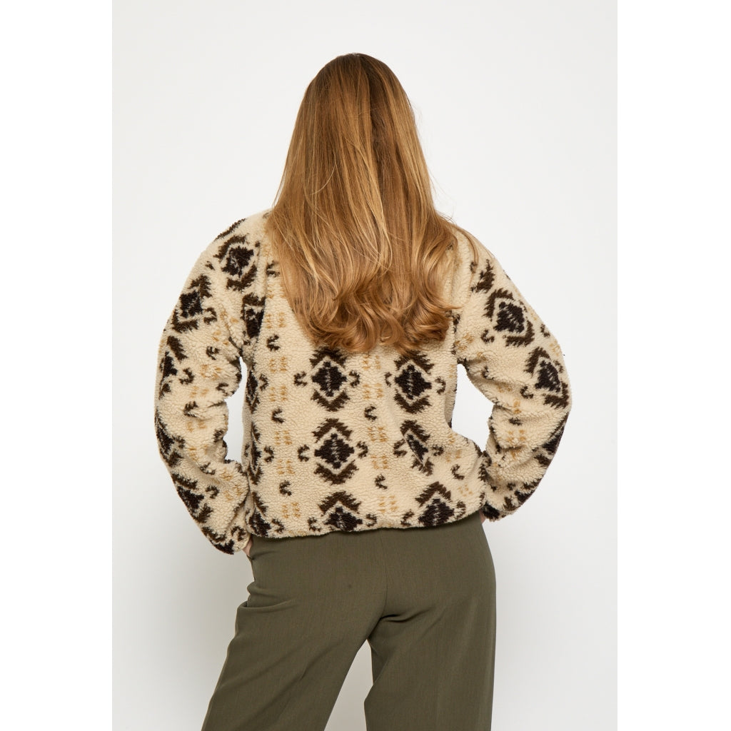 Peppercorn Caroline Fleece Half Zip Jacket Jacket 2206P Fog Sand Print