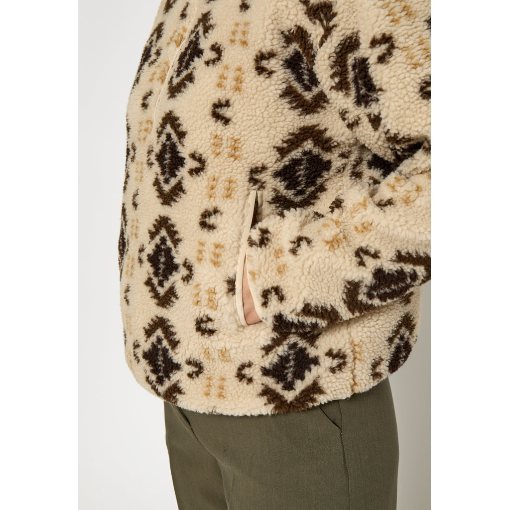 Peppercorn Caroline Fleece Half Zip Jacket Jacket 2206P Fog Sand Print