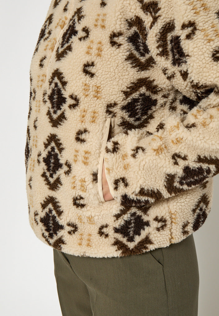 Peppercorn Caroline Fleece Half Zip Jacket Jacket 2206P Fog Sand Print