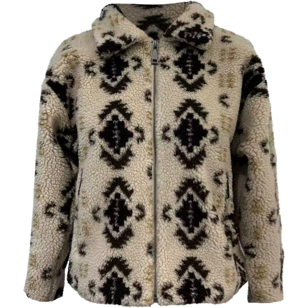 Peppercorn Caroline Fleece Half Zip Jacket Jacket 2206P Fog Sand Print