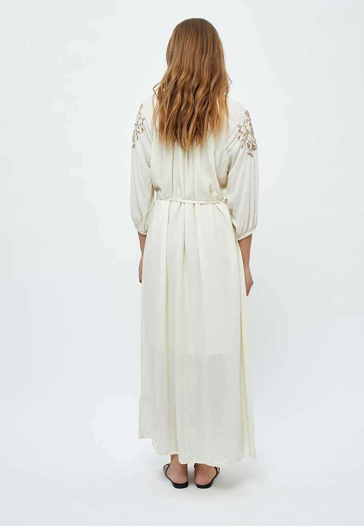 Desires Christa 3/4 Sleeve Ankle Length Embroidery Dress Dress 0002 White Peony