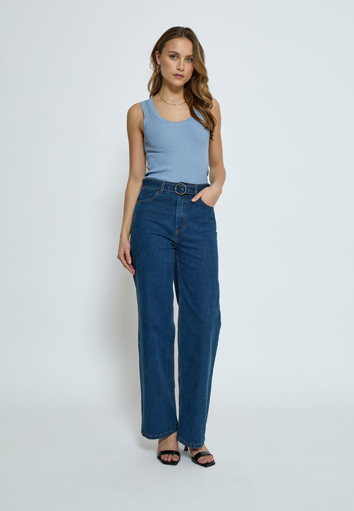 Desires DSAneli Rib Tank Top Top 5010 Forever Blue