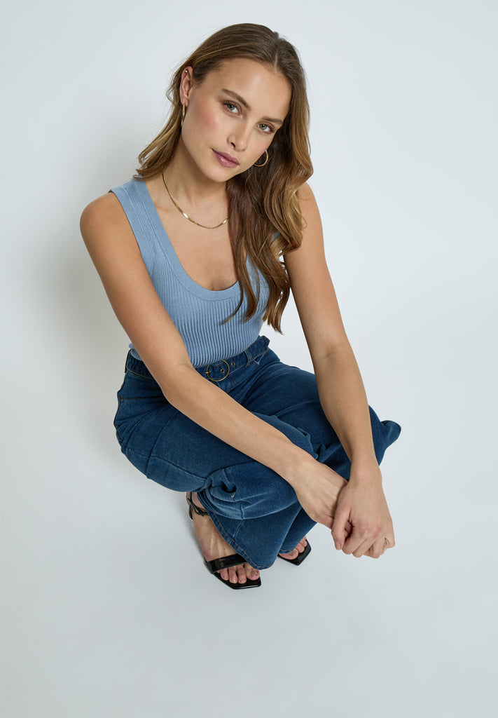 Desires DSAneli Rib Tank Top Top 5010 Forever Blue