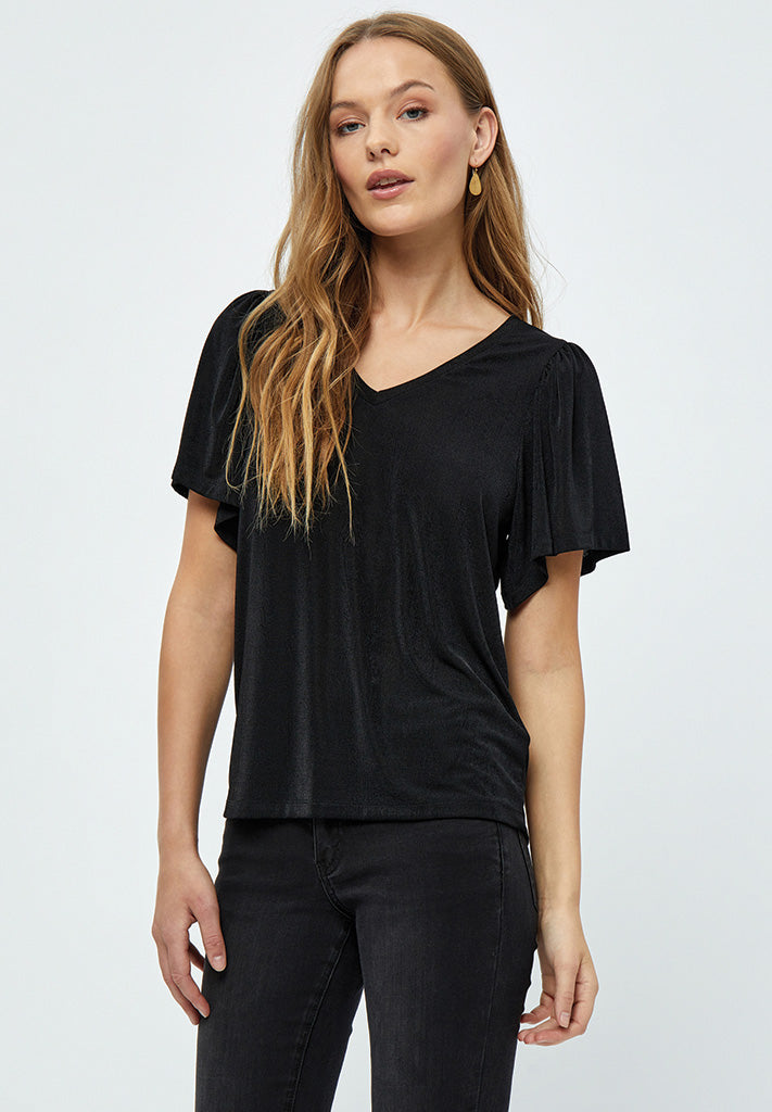 Desires DSBob Flounce Top T-Shirt 9000 Black
