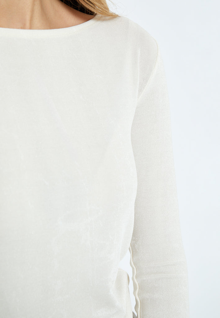 Desires DSBob Long Sleeve Boatneck Top Top 0011 Gardenia