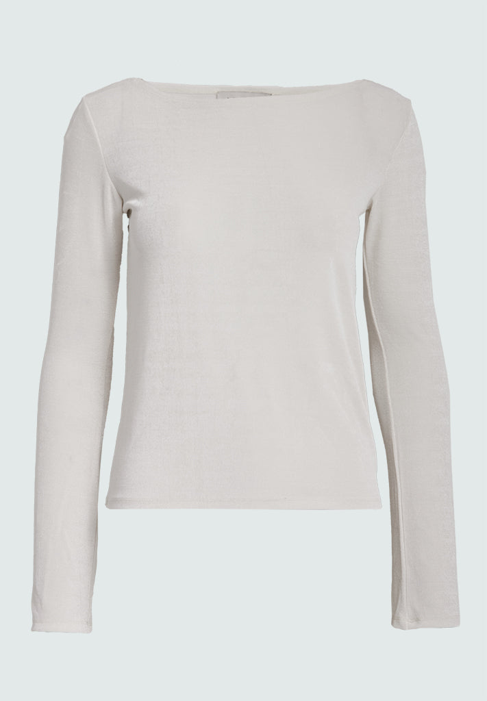 Desires DSBob Long Sleeve Boatneck Top Top 0011 Gardenia