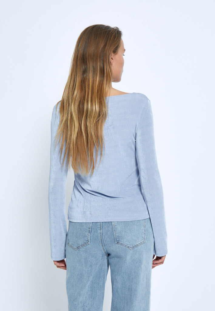 Desires DSBob Long Sleeve Boatneck Top Top 7009 Lavender Lustre Blue