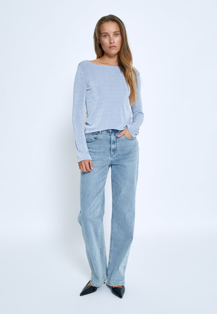 Desires DSBob Long Sleeve Boatneck Top Top 7009 Lavender Lustre Blue