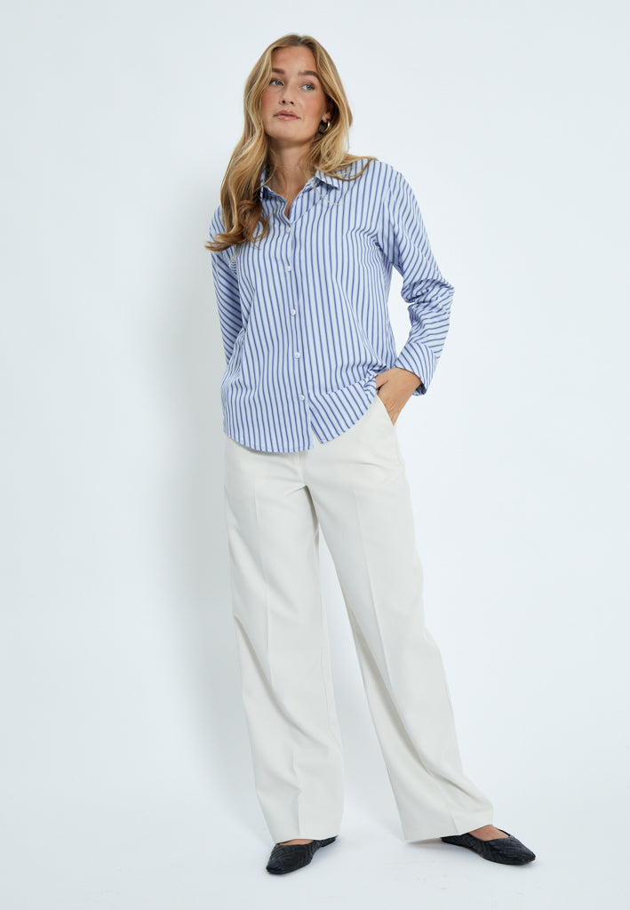 Desires DSCynthia Striped Shirt Shirt 5024S Royal Blue Stripe