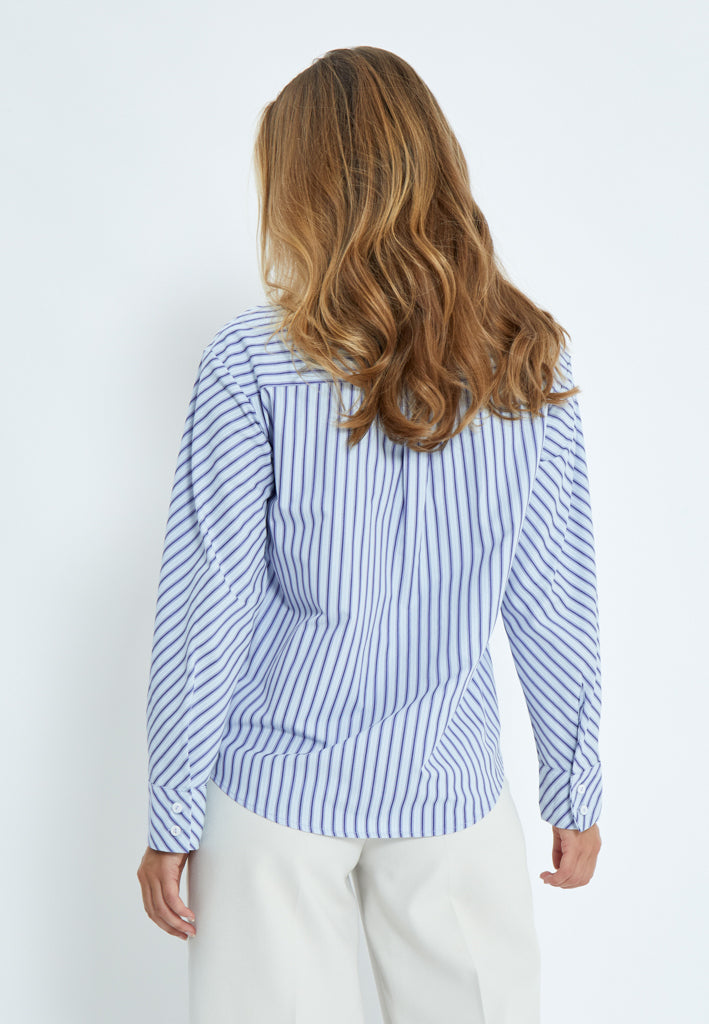 Desires DSCynthia Striped Shirt Shirt 5024S Royal Blue Stripe