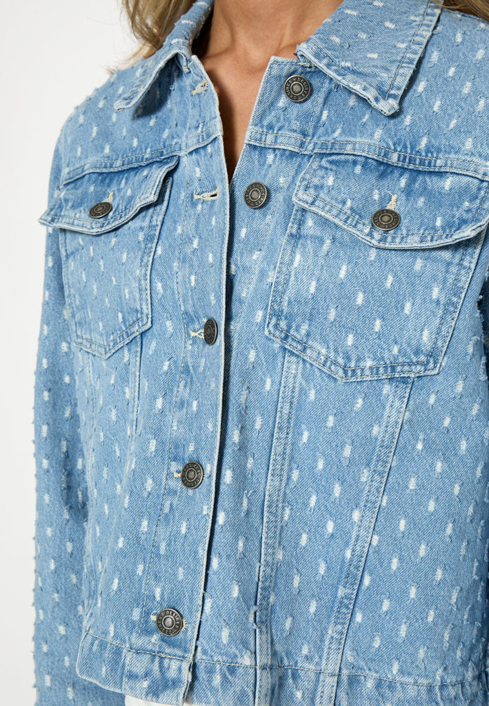 Desires DSDaniella Cropped Denim Jacket Jacket 9600 Light Blue Wash