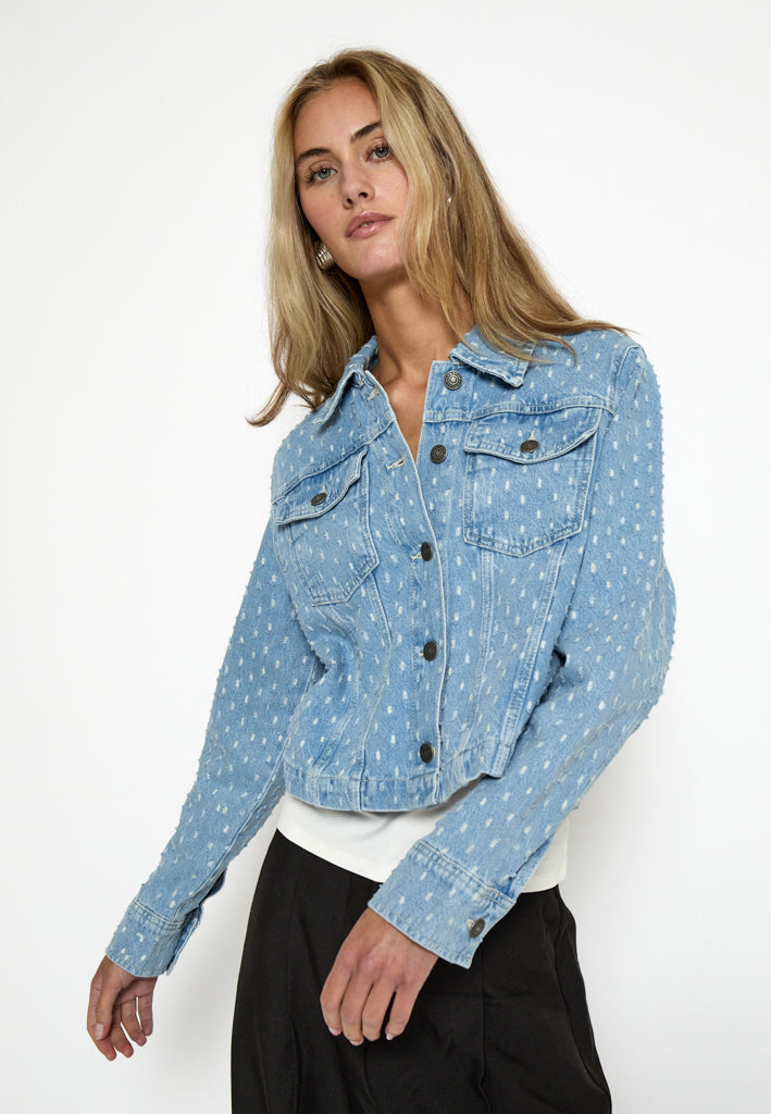 Desires DSDaniella Cropped Denim Jacket Jacket 9600 Light Blue Wash