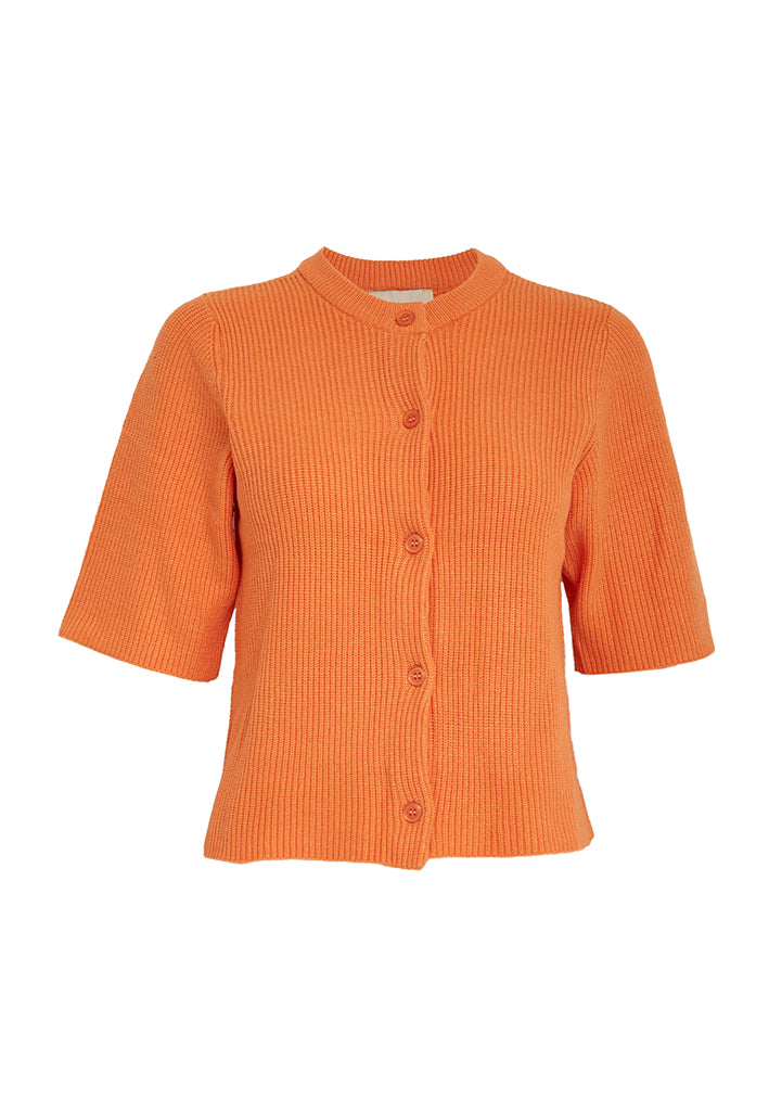 Desires DSDelta Short Sleeve Knit Cardigan Cardigans 6121 Nectarine Orange