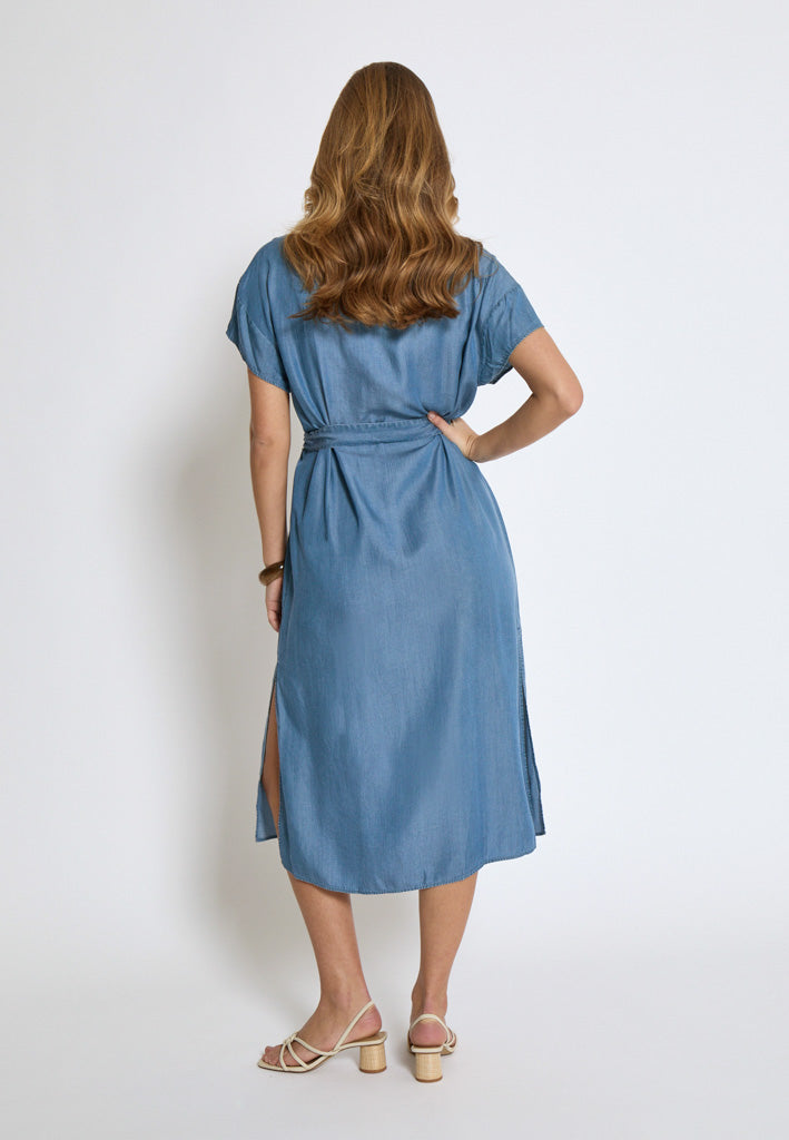 Desires DSElaina Lyocell Shirt Dress Dress 004 Mid-blue Denim