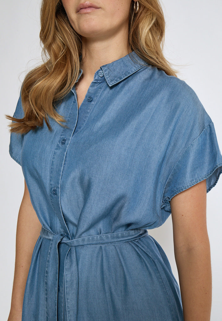 Desires DSElaina Lyocell Shirt Dress Dress 004 Mid-blue Denim