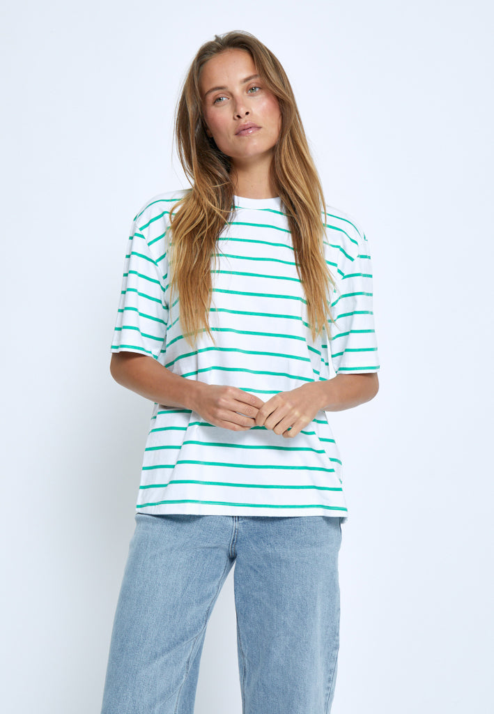 Desires DSElin Striped T-Shirt T-Shirt 4419S Ming Green Stripe