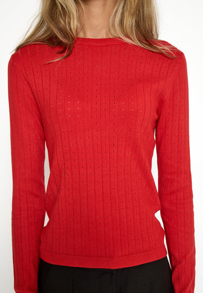Desires DSGeisha Rib Holepattern Knit Pullover Pullover 4053 Bittersweet Red