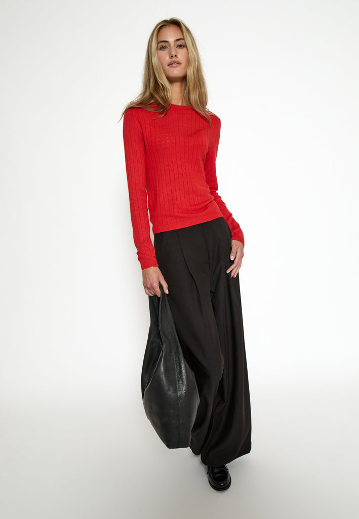 Desires DSGeisha Rib Holepattern Knit Pullover Pullover 4053 Bittersweet Red