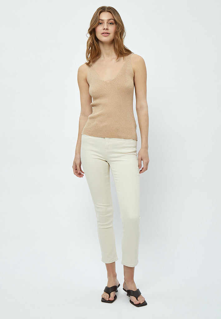 Desires DSGeisha Rib Top Top 0975MET Cuban Sand Metallic