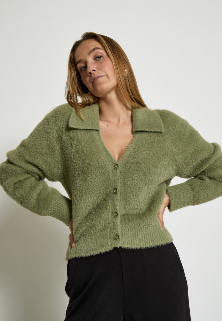 Desires DSHarriet Knit Cardigan Cardigans 3829 Oil Green