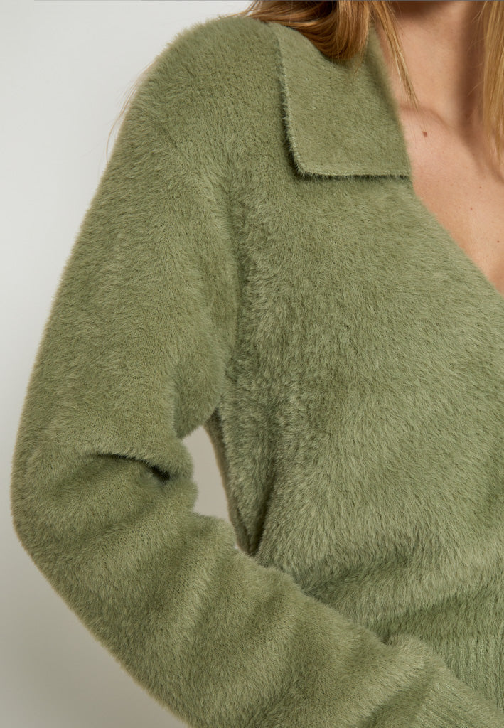 Desires DSHarriet Knit Cardigan Cardigans 3829 Oil Green