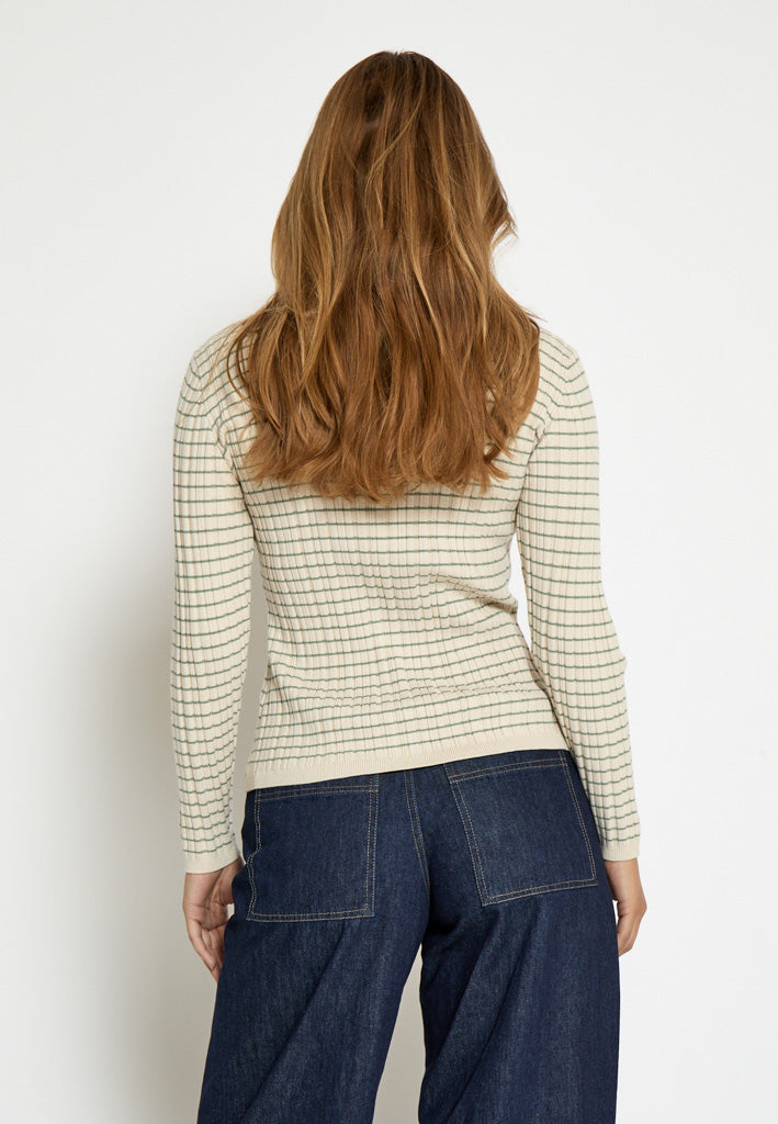 Desires DSHenriette Knit Cardigan Cardigans 3829S Oil Green Stripe