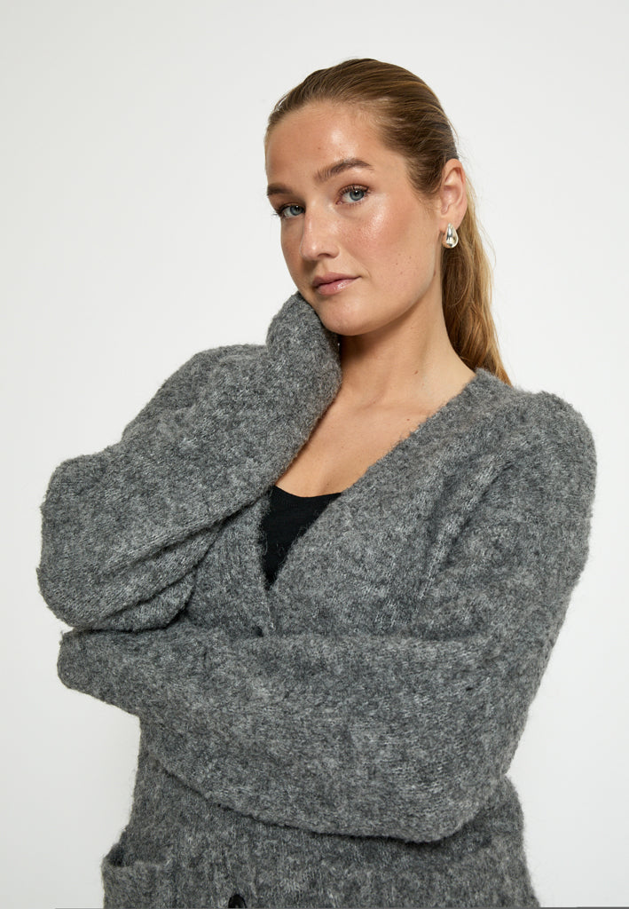 Desires DSIrma GRS Knit Cardigan Cardigans 127M Dark Grey Melange