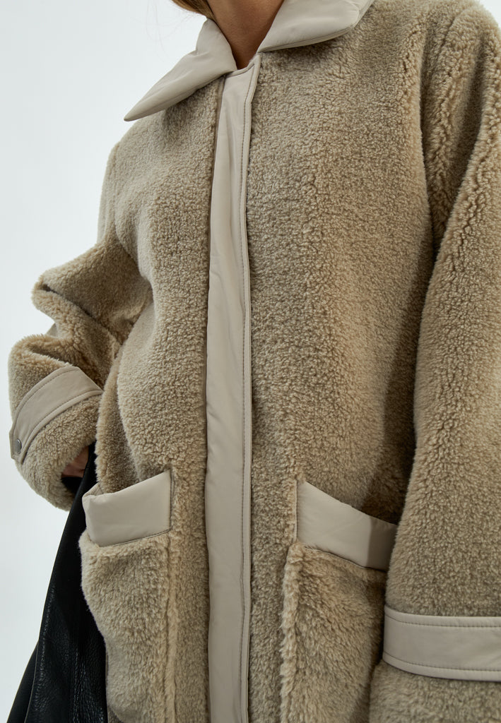 Desires DSIsla Teddy Coat Coat 0021 Cobblestone